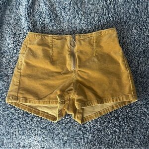 Mustard yellow corduroy shorts